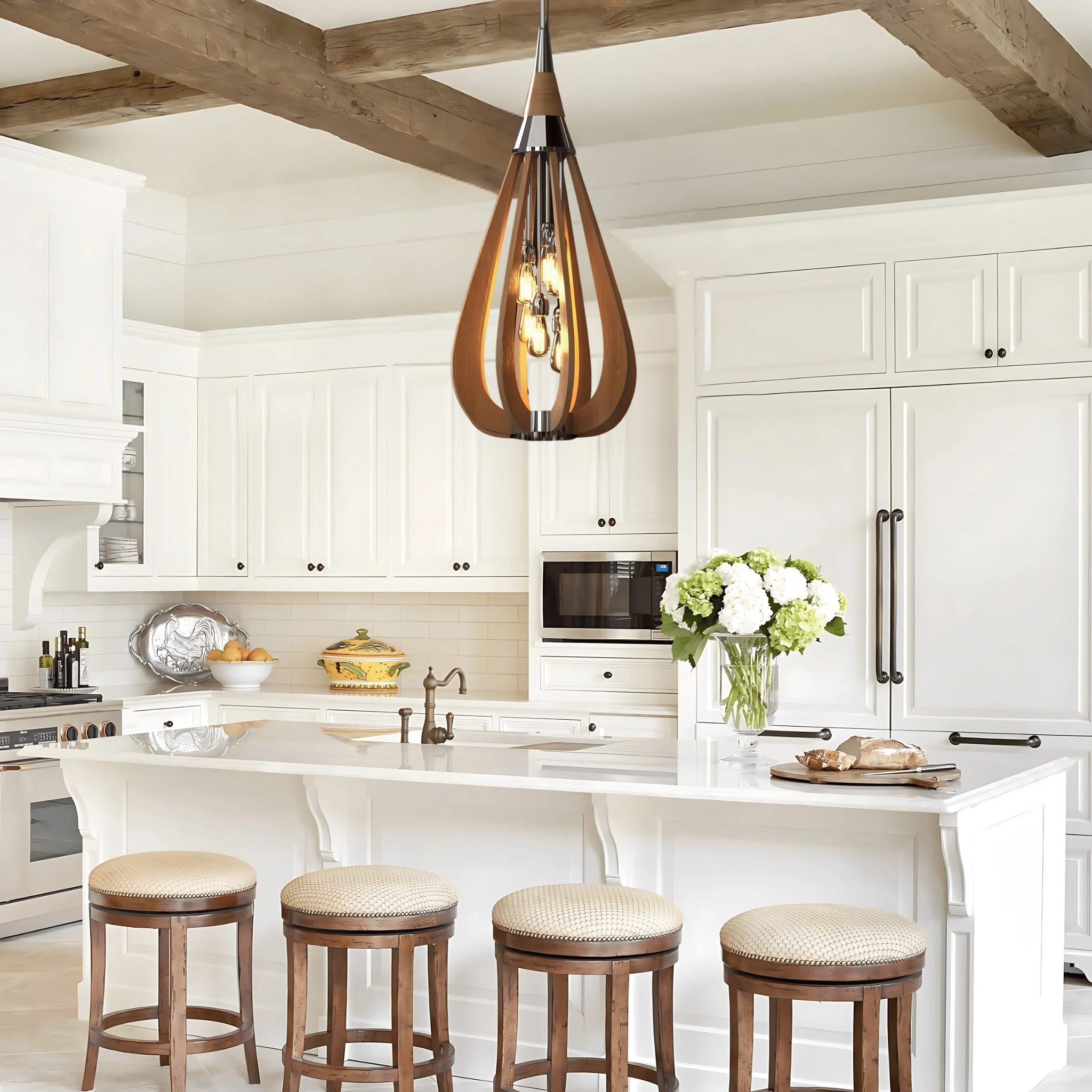 Green Earth Lighting Australia Home & Garden > Lighting Fixtures Karu – 6-Light Timber Pendant Light | Golden Oak BONITO3