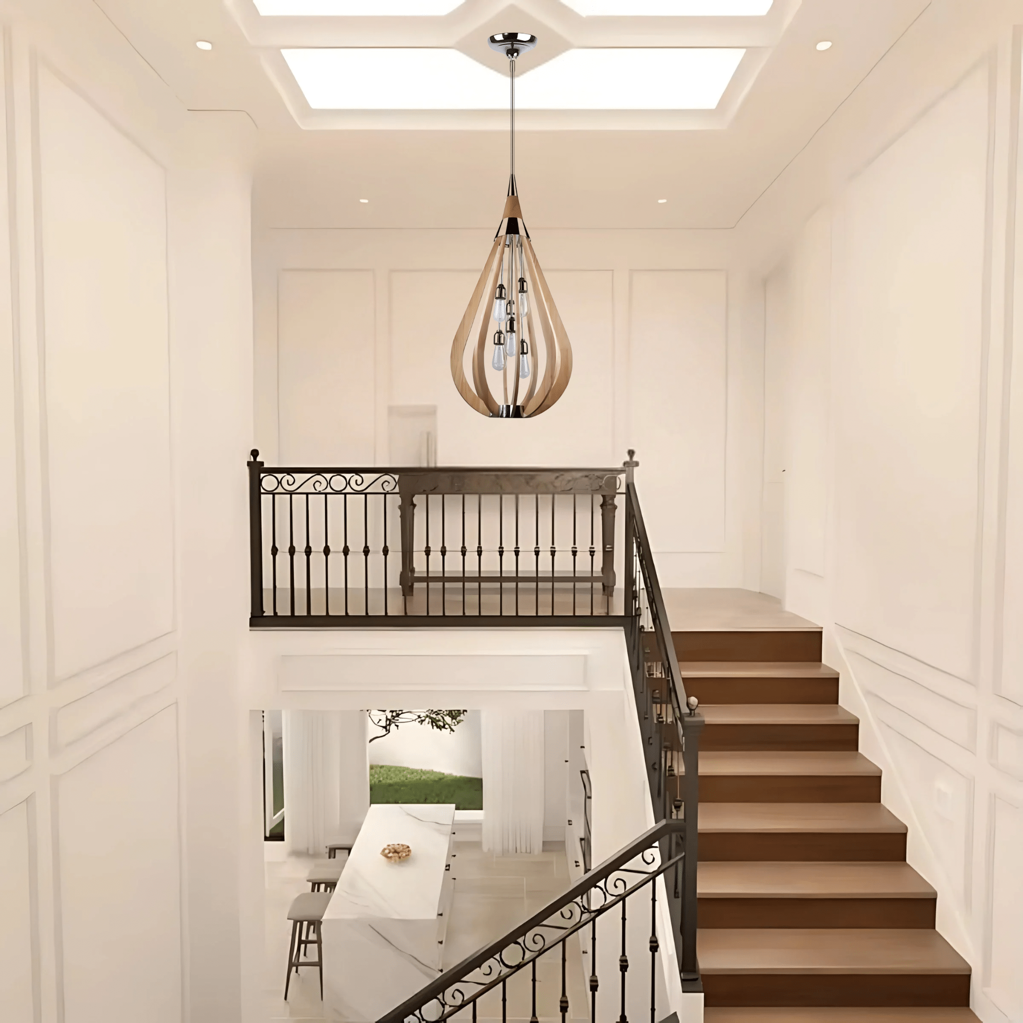 Green Earth Lighting Australia Home & Garden > Lighting Fixtures Karu – 6-Light Timber Pendant Light | Natural Oak BONITO8
