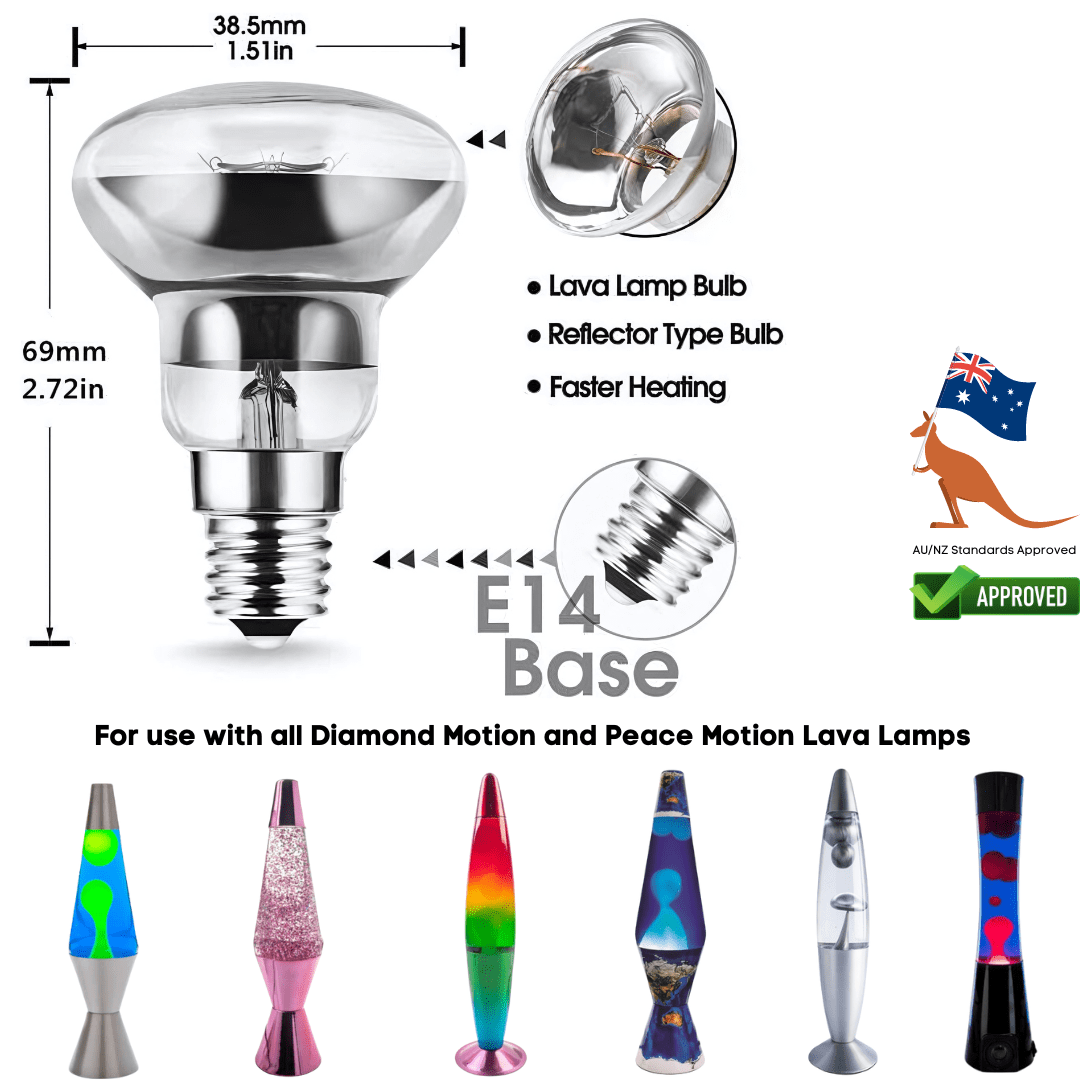 Green Earth Lighting Australia Lava Lamp Lava Lamp Replacement Bulb - 3 Pack R39/3PK