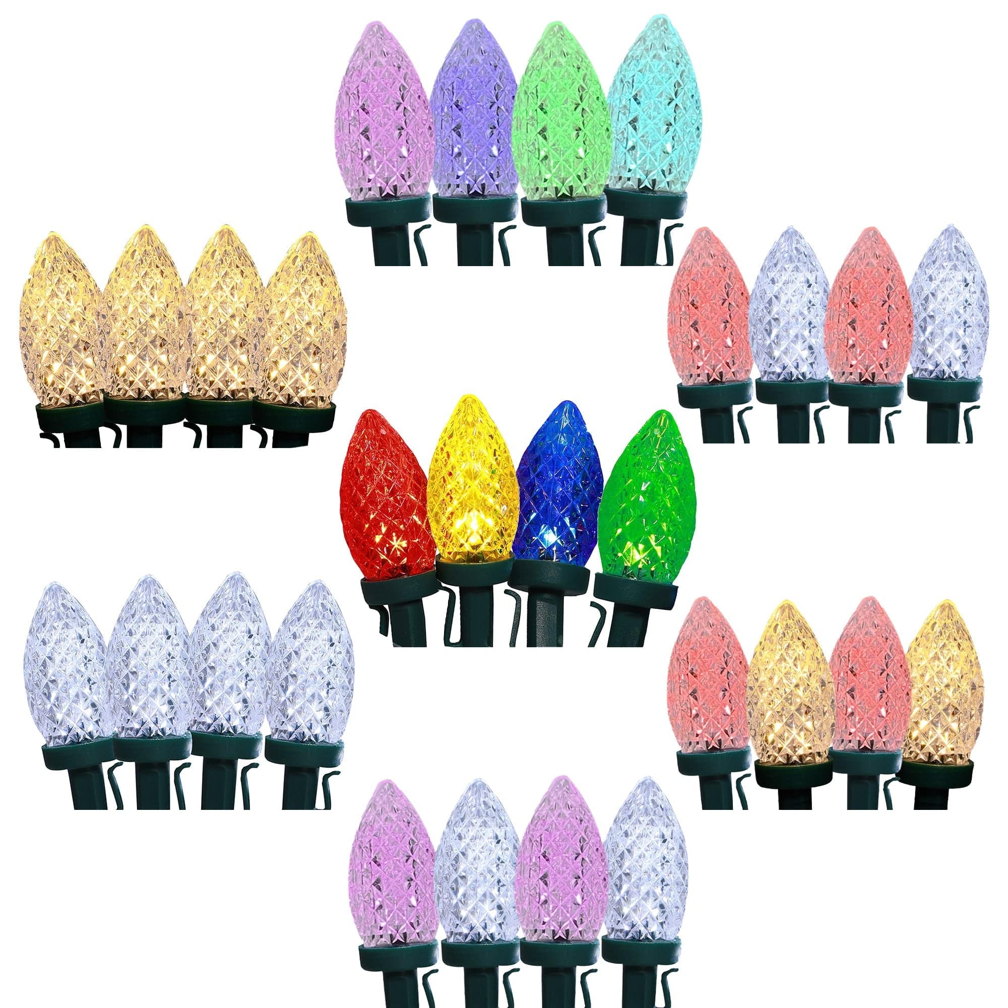 Lexi Lighting Warm White C9 Pinecone 50 LEDs Connectable String Light - 7 Colour Options