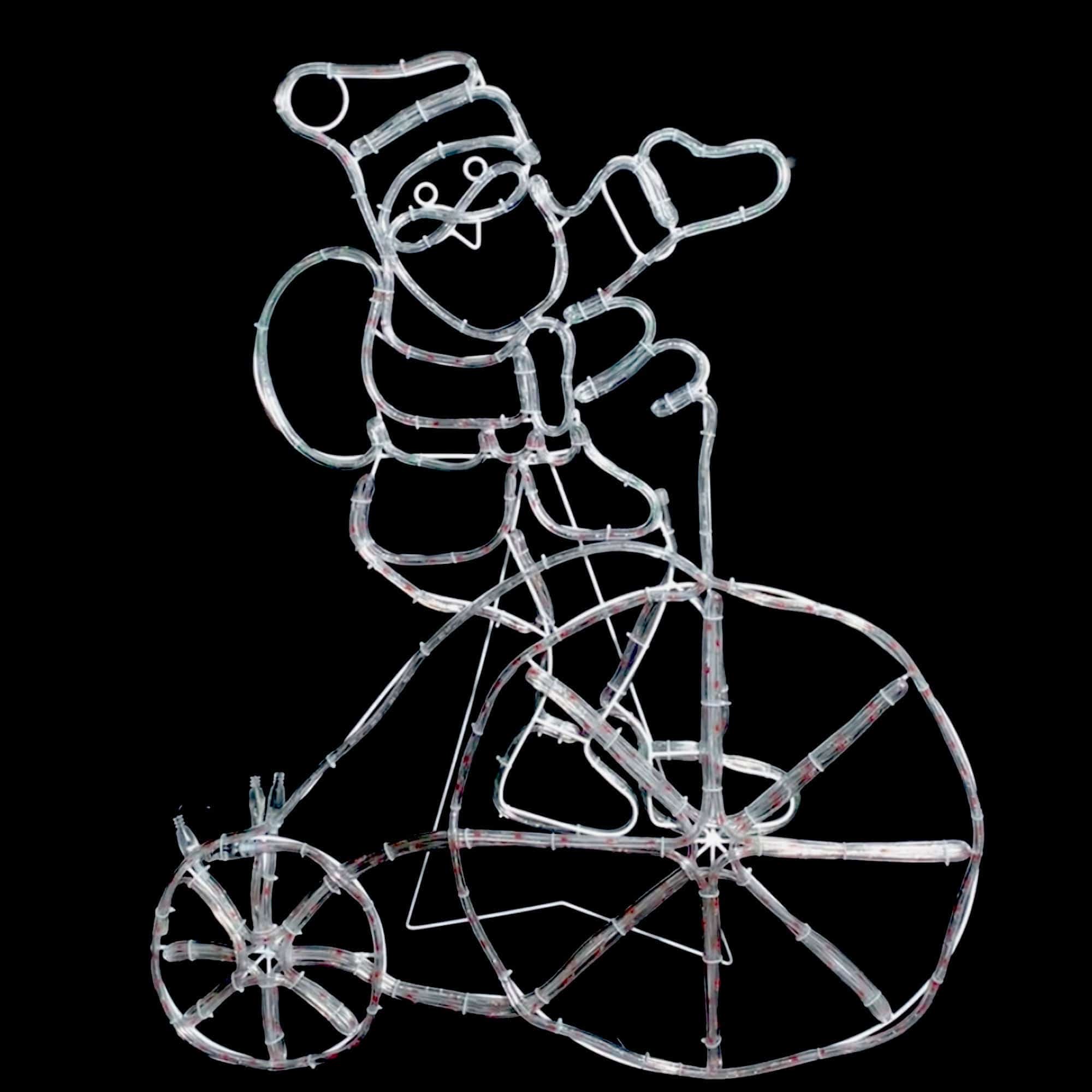 Lexi Lighting Christmas Figure 103cm LED Santa with Bike LL0013R015