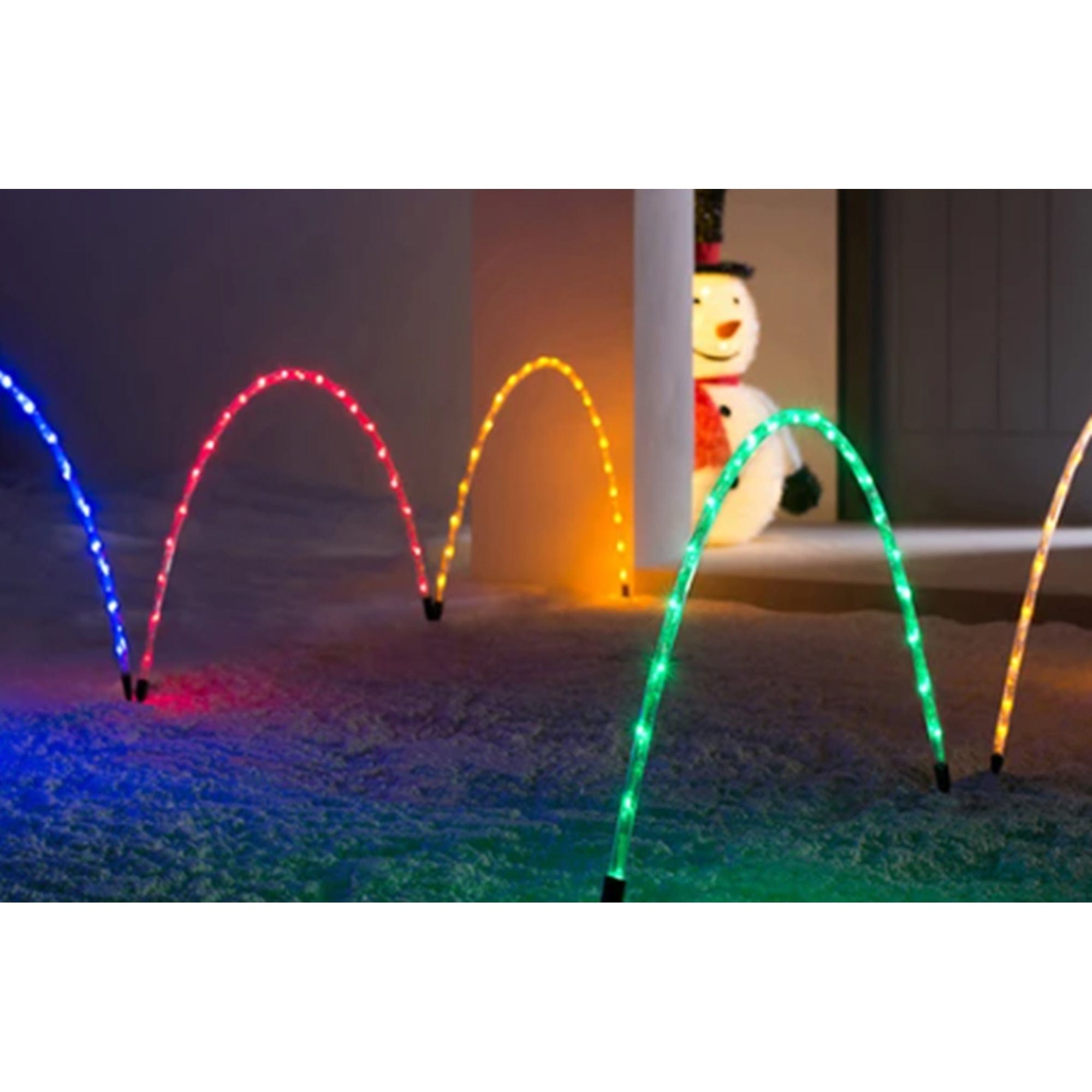 Lexi Lighting Christmas Path Light Set of 4 Arch Pathway Candy Cane Lights - 2 Colour Options