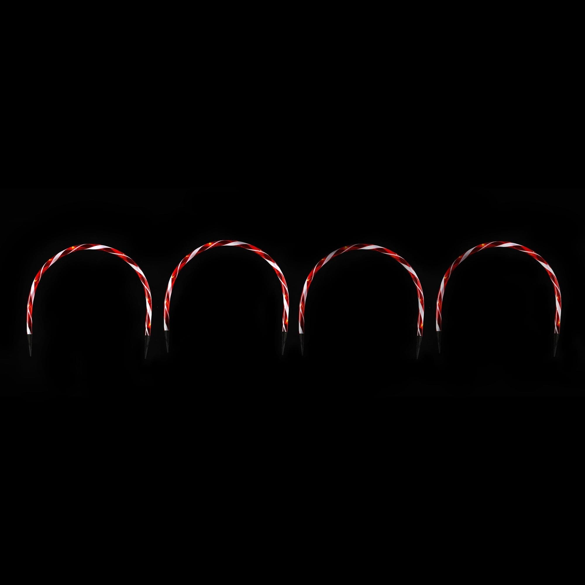 Lexi Lighting Christmas Path Light Set of 4 Arch Pathway Candy Cane Lights - 2 Colour Options