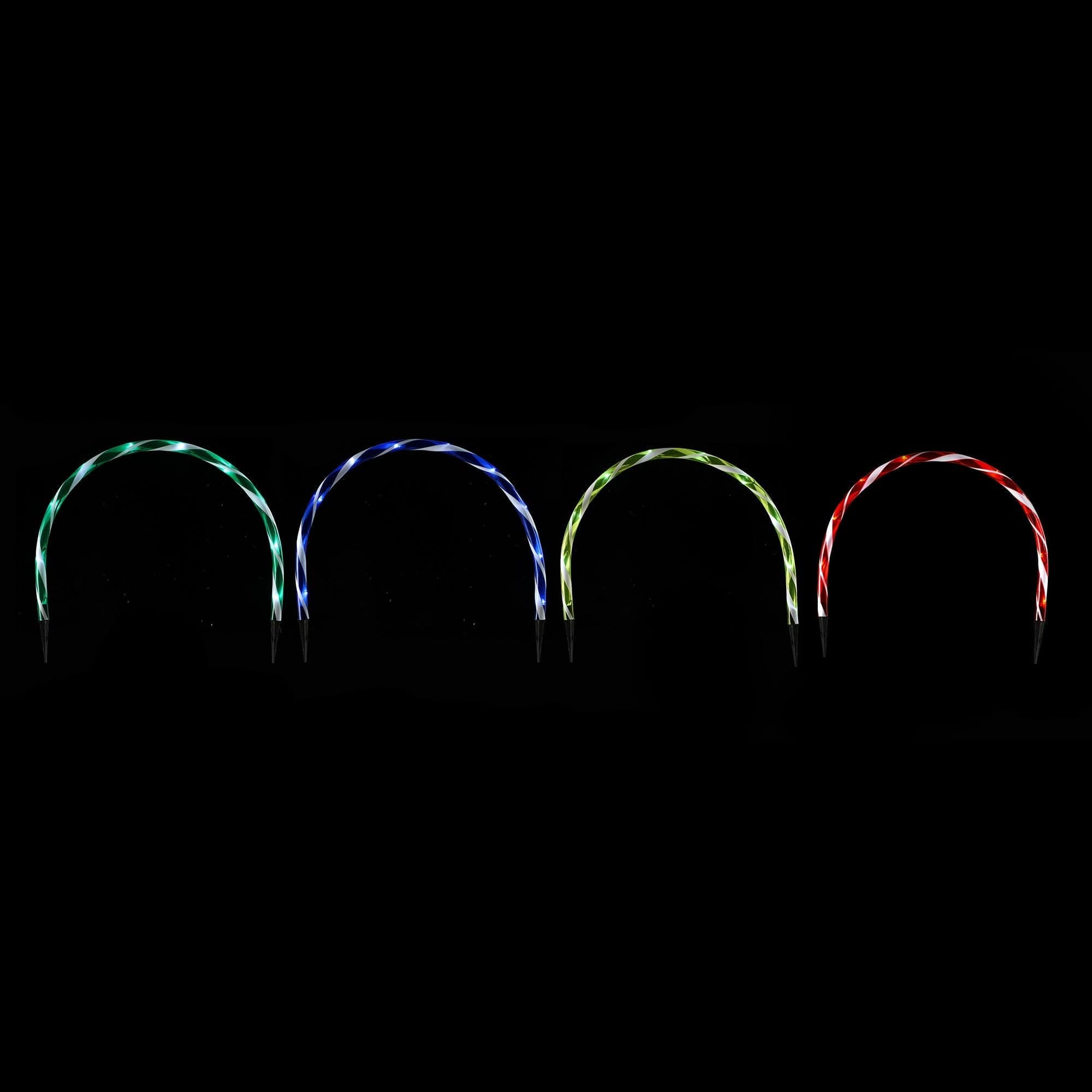 Lexi Lighting Christmas Path Light Set of 4 Arch Pathway Candy Cane Lights - 2 Colour Options