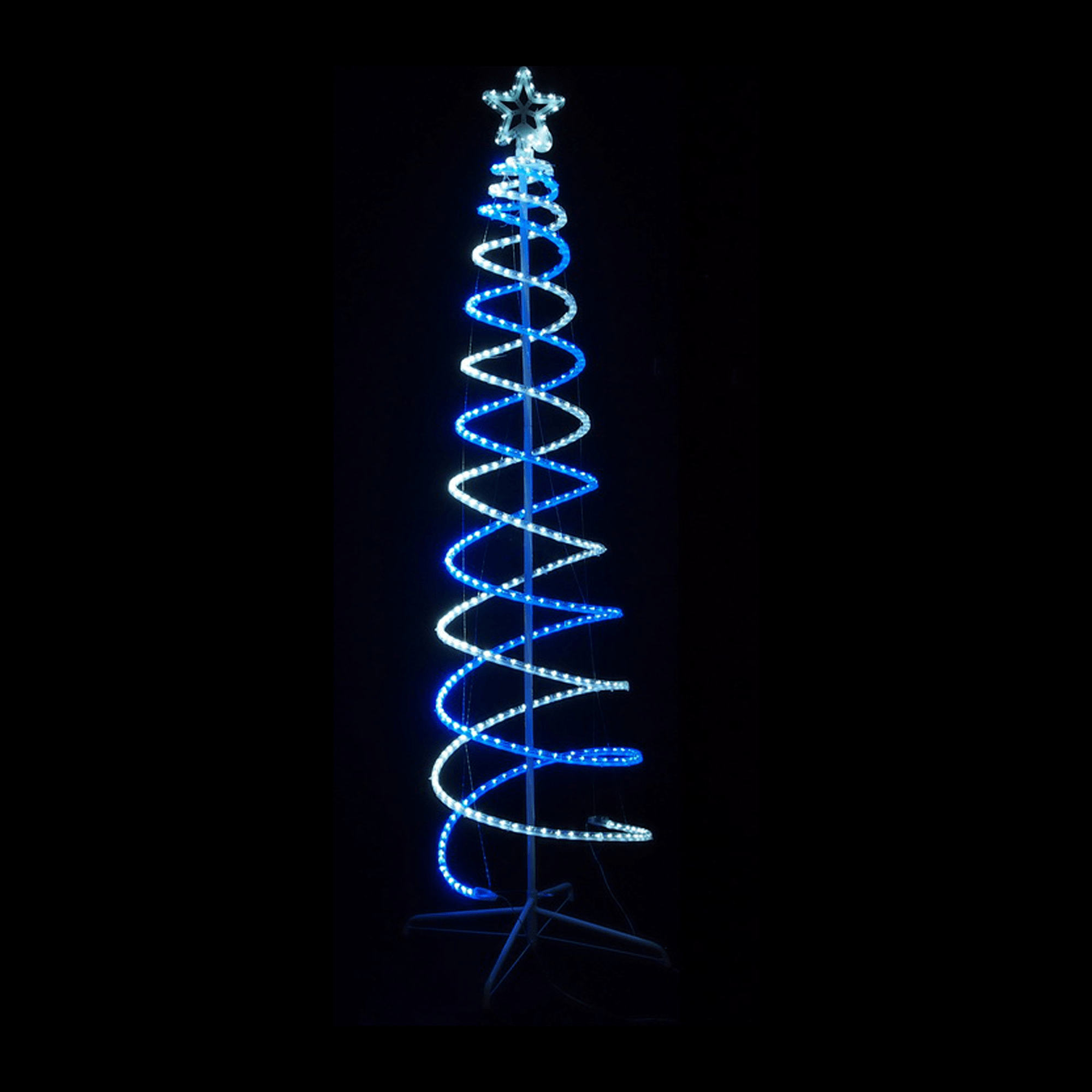 Lexi Lighting Christmas Tree White + Blue 2.1M LED Double Spiral Tree - 4 Colour Options LLOUT01WB-P