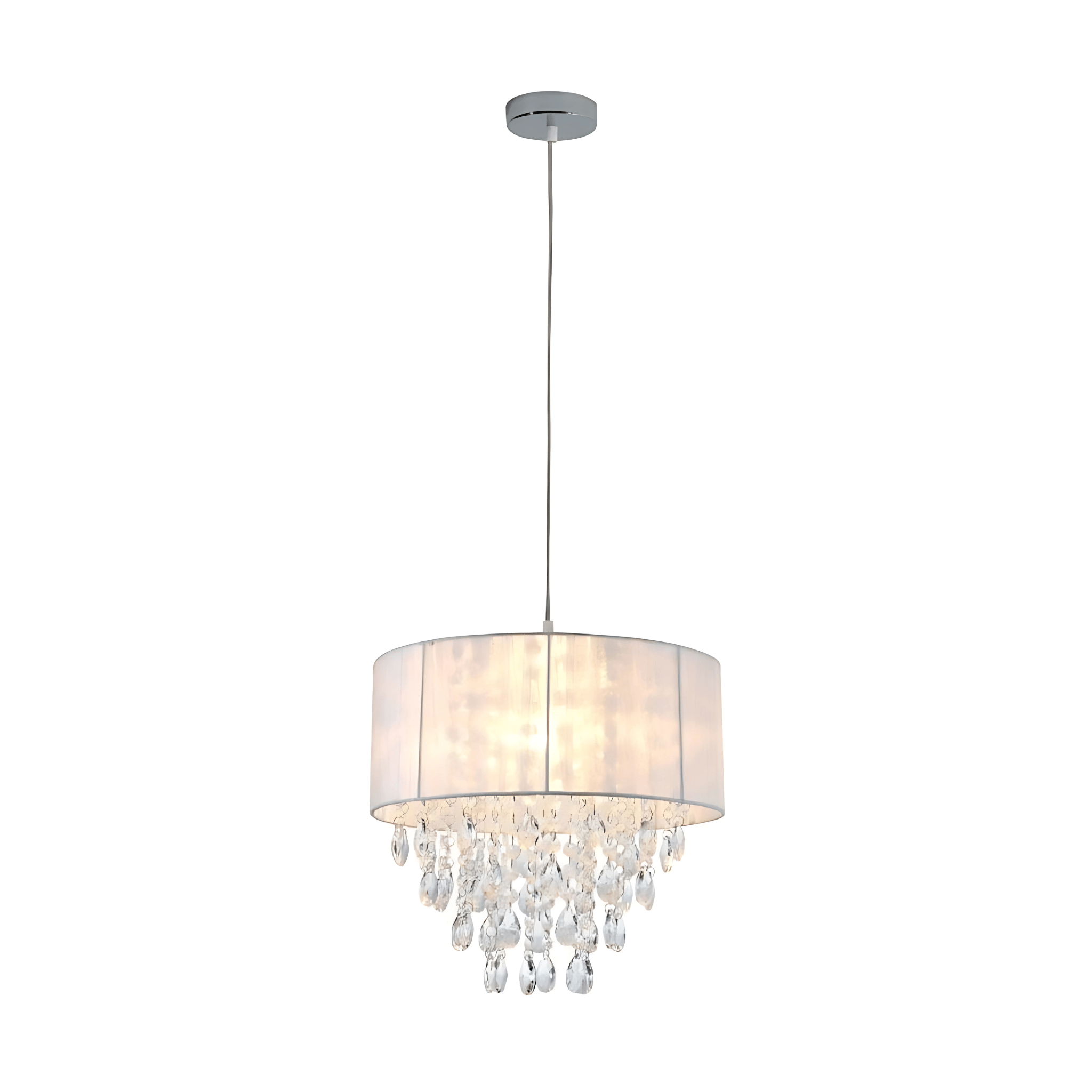 Green Earth Lighting Australia Home & Garden > Lighting > Ceiling Lights Delia White Acrylic Chandelier Pendant Light | Modern Angel Tear Crystal Shade LL002CH072W