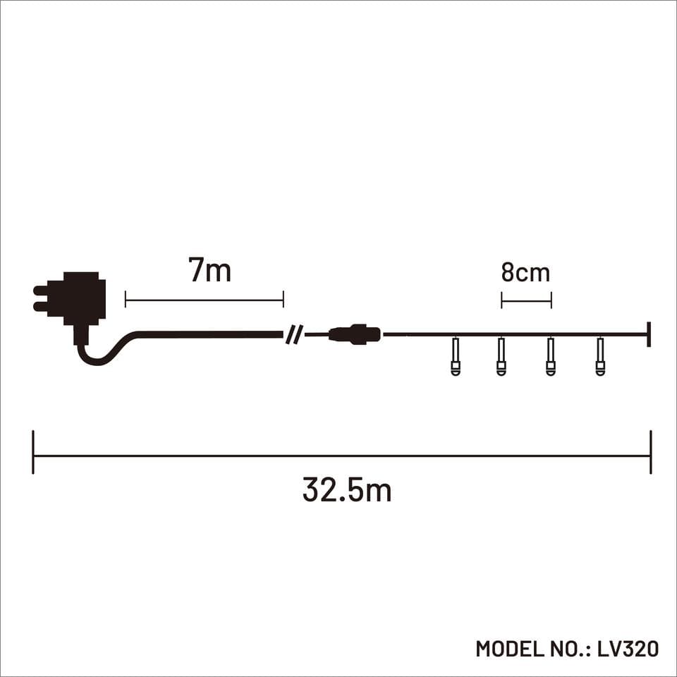 Lexi Lighting String Light White 320 Frosted LED Connectable String Light - 6 Colour Options