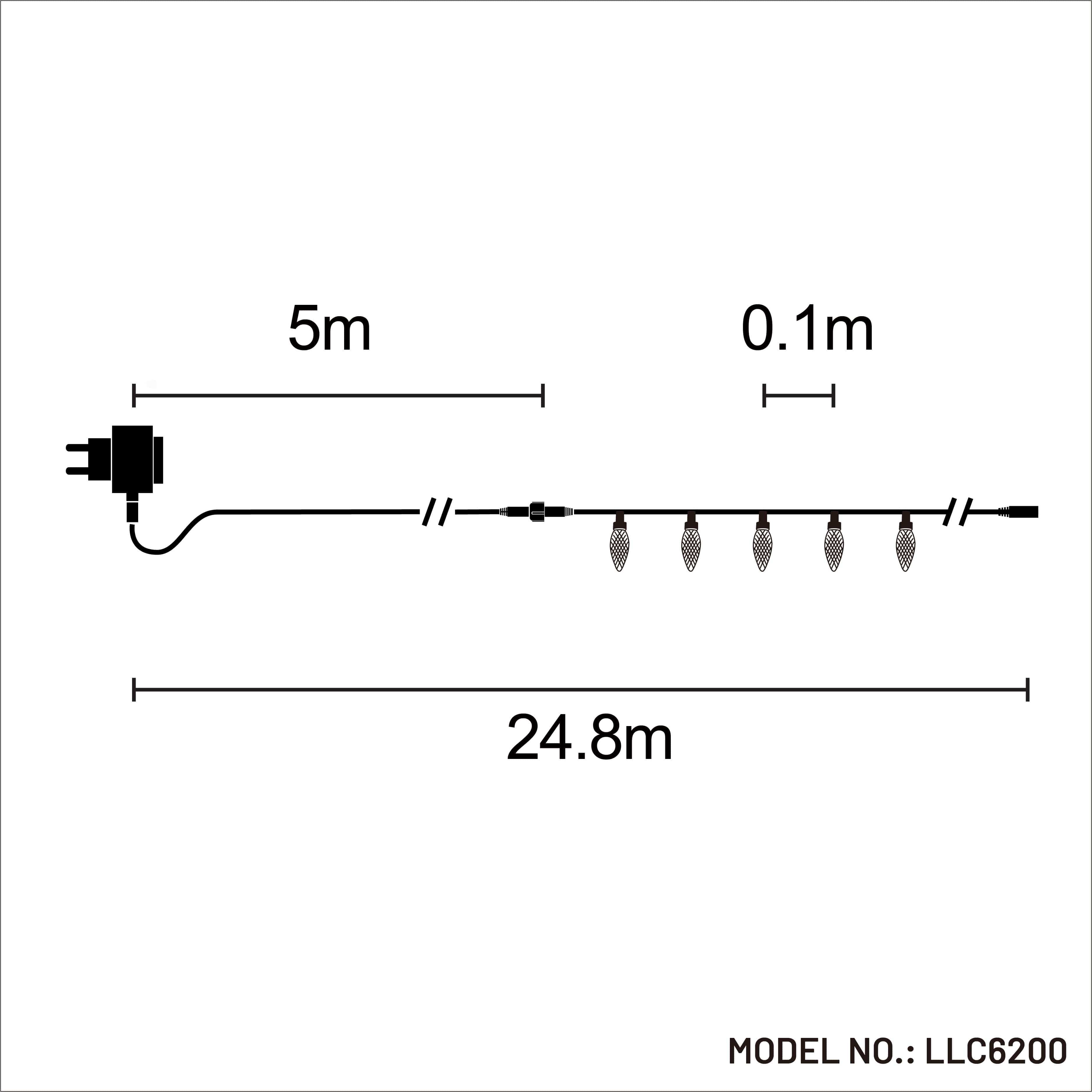 Lexi Lighting String Light C6 Pinecone 200 LEDs Connectable String Lights - 3 Colour Options