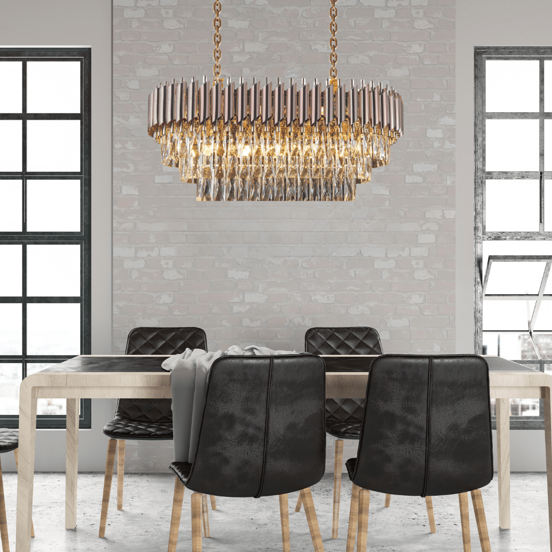 Lighting Creations Chandeliers WINDSOR Premium Crystal Chandelier with Rose Gold Edging WINDSOR