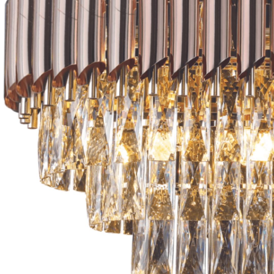 Lighting Creations Chandeliers WINDSOR Premium Crystal Chandelier with Rose Gold Edging WINDSOR
