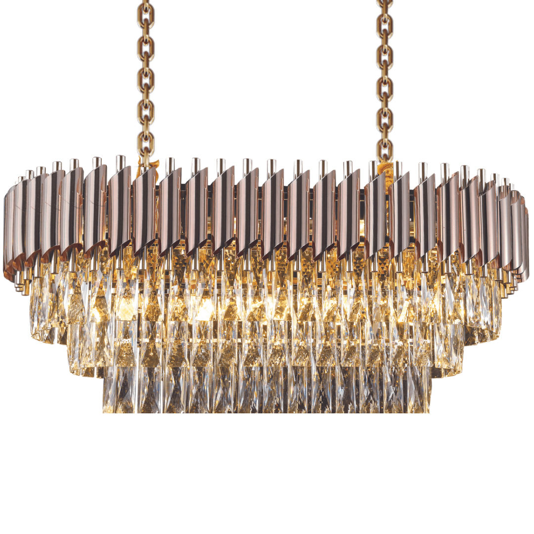 Lighting Creations Chandeliers WINDSOR Premium Crystal Chandelier with Rose Gold Edging WINDSOR