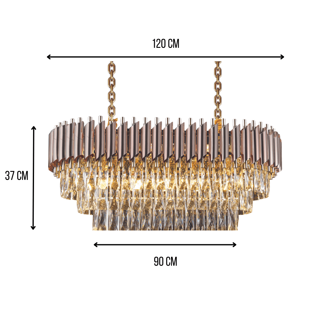 Lighting Creations Chandeliers WINDSOR Premium Crystal Chandelier with Rose Gold Edging WINDSOR