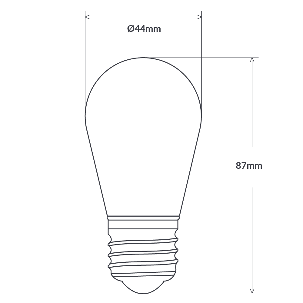 Festoon Bulb 1.5W S14 Shatterproof LED Light Bulb E27 in Warm White