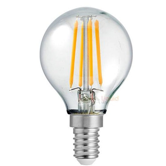 LiquidLEDs Lighting Fancy Round 4W 12 Volt Fancy Round Dimmable LED Light Bulb (E14) F414-G45-C-12V