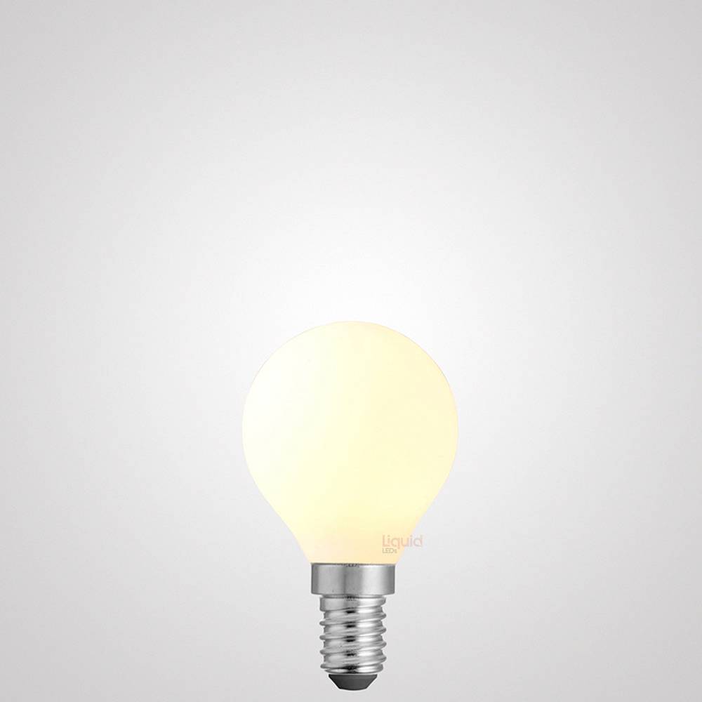 LiquidLEDs Lighting Fancy Round 6W 12 Volt Fancy Round Opal Dimmable LED Bulb (E14) F614-G45-M-12V