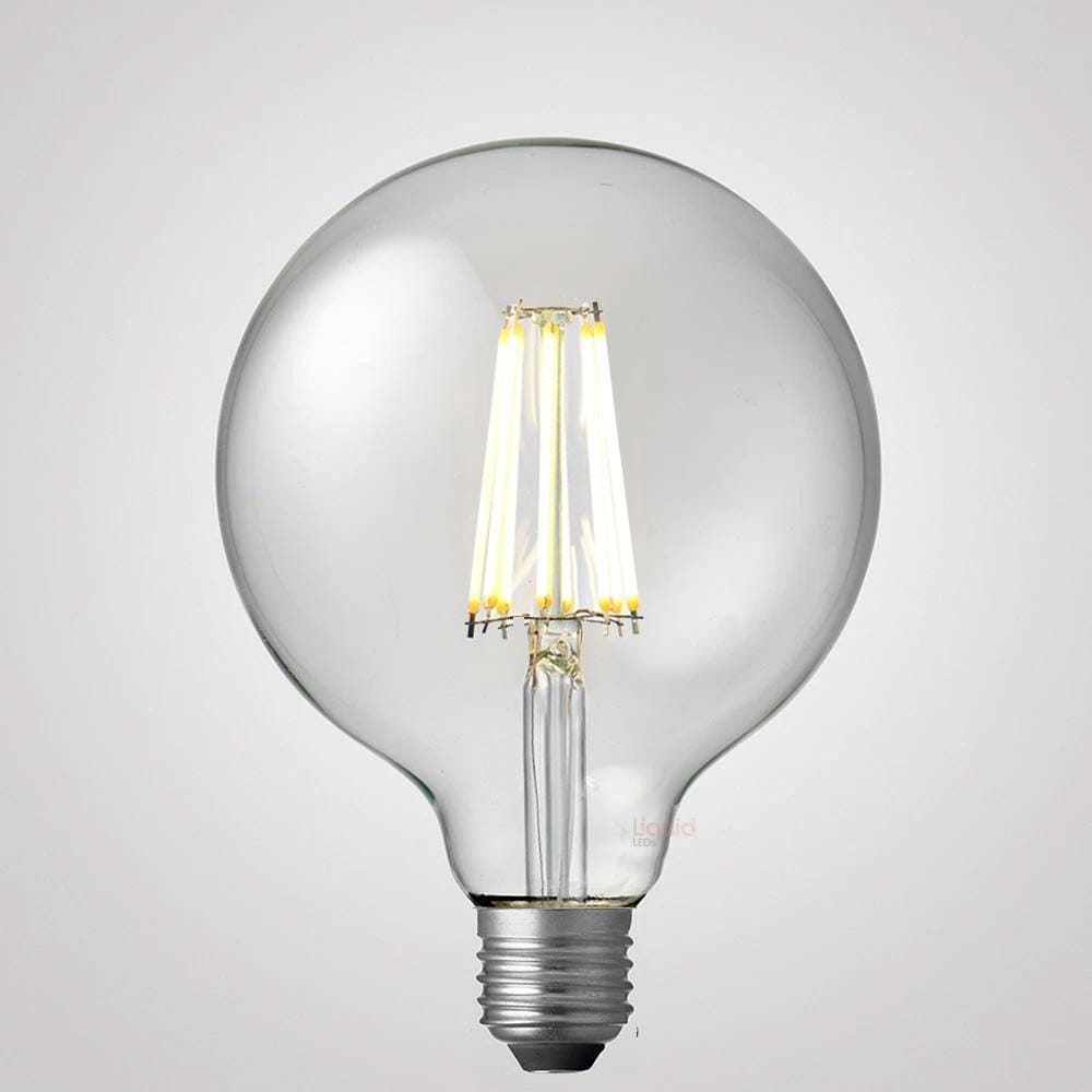 LiquidLEDs Lighting Globe Bulbs 12W G125 Clear Dimmable LED Light Globe (E27) in Natural White F1227-G125-C-40K