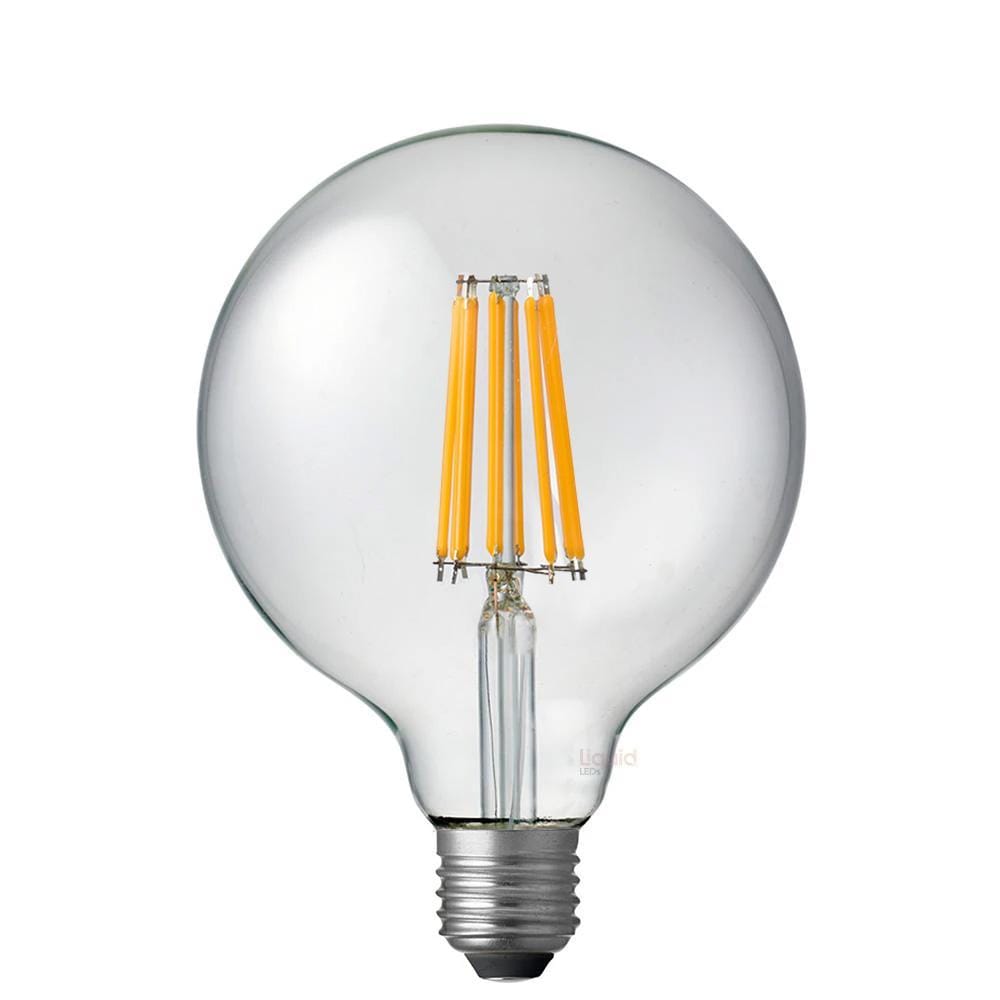 LiquidLEDs Lighting Globe Bulbs 12W G125 Clear Dimmable LED Light Globe (E27) in Warm White F1227-G125-C-30K