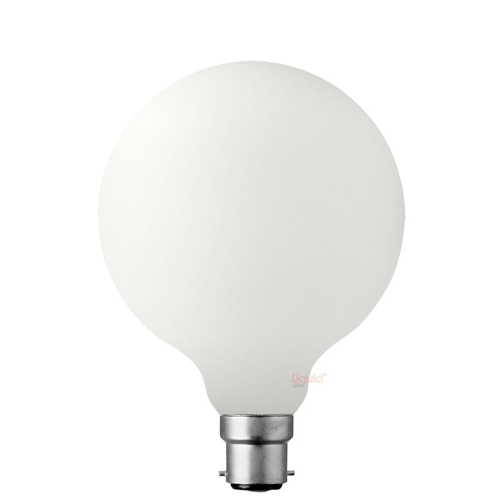LiquidLEDs Lighting Globe Bulbs 12W G125 Matte White Dimmable LED Light Globe (B22) in Warm White F1222-G125-P-30K