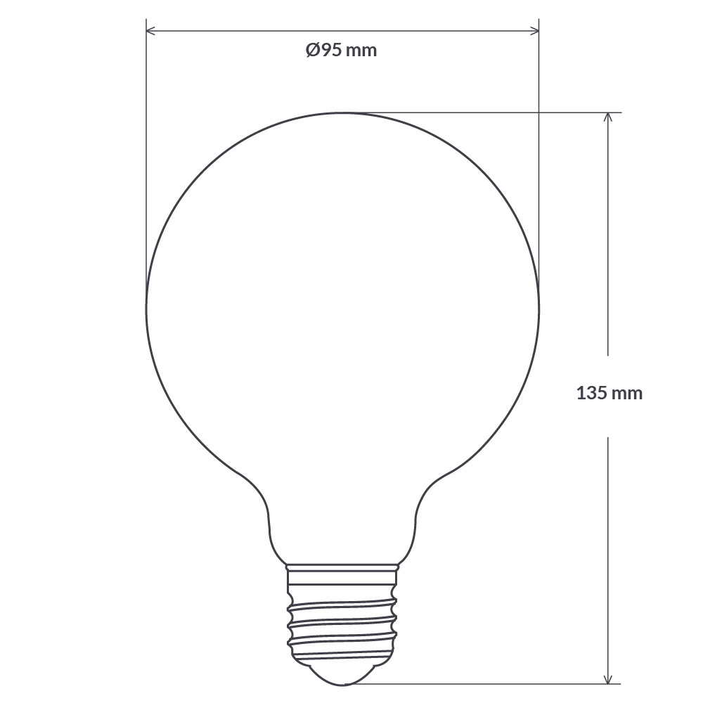 LiquidLEDs Lighting Globe Bulbs 12W G95 Clear Dimmable LED Globe (E27) in Natural White F1227-G95-C-40K