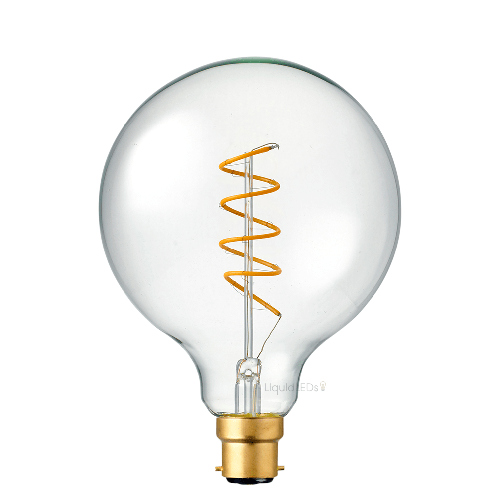 LiquidLEDs Lighting Globe Bulbs 4W G125 Dimmable Spiral LED Bulb (B22) in Extra Warm White F422-G125S-C