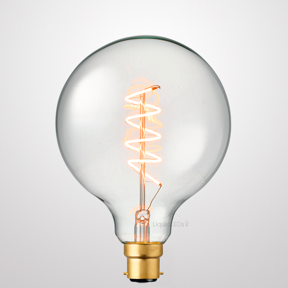 LiquidLEDs Lighting Globe Bulbs 4W G125 Dimmable Spiral LED Bulb (B22) in Extra Warm White F422-G125S-C