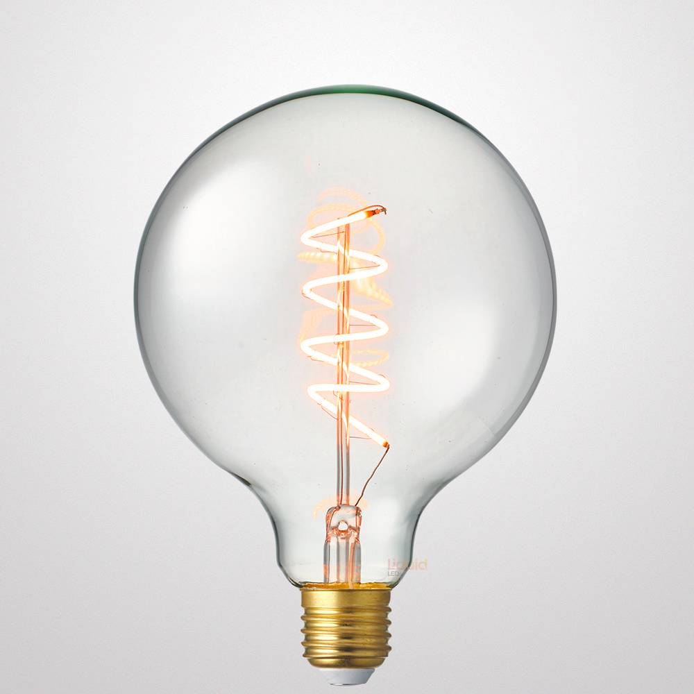 LiquidLEDs Lighting Globe Bulbs 4W G125 Dimmable Spiral LED Bulb (E27) in Extra Warm White F427-G125S-C