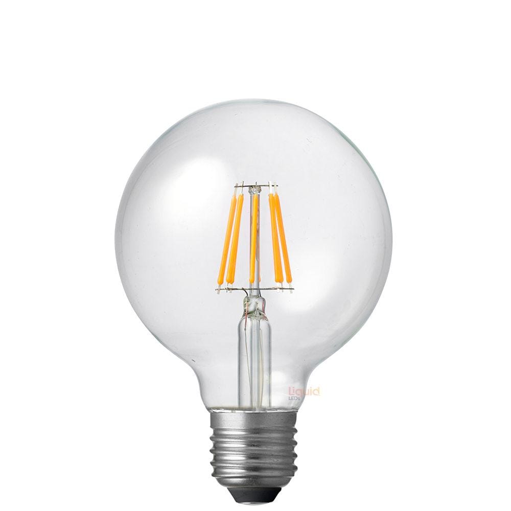LiquidLEDs Lighting Globe Bulbs 6W 12-24 Volt DC/AC G95 Dimmable LED Bulb (E27) in Extra Warm White F627-G95-C-22K-12V