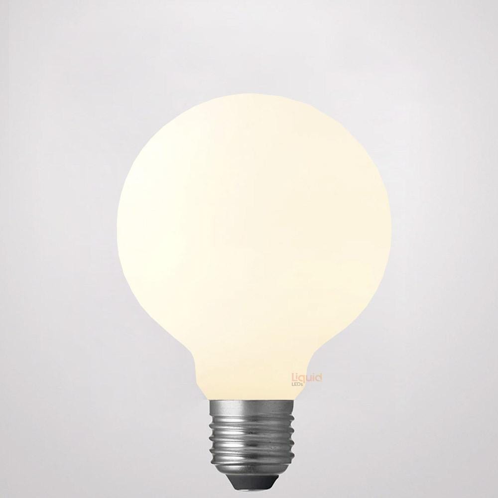 LiquidLEDs Lighting Globe Bulbs 6W G80 Matte White Dimmable LED Light Bulb (E27) in Warm White F827-G80-P-27K