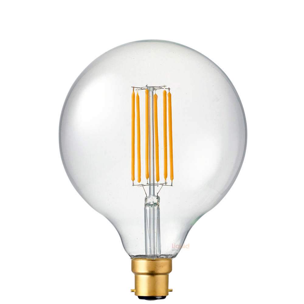LiquidLEDs Lighting Globe Bulbs 8W G125 Dimmable LED Light Globe (B22) in Extra Warm White F822-G125-C-22K
