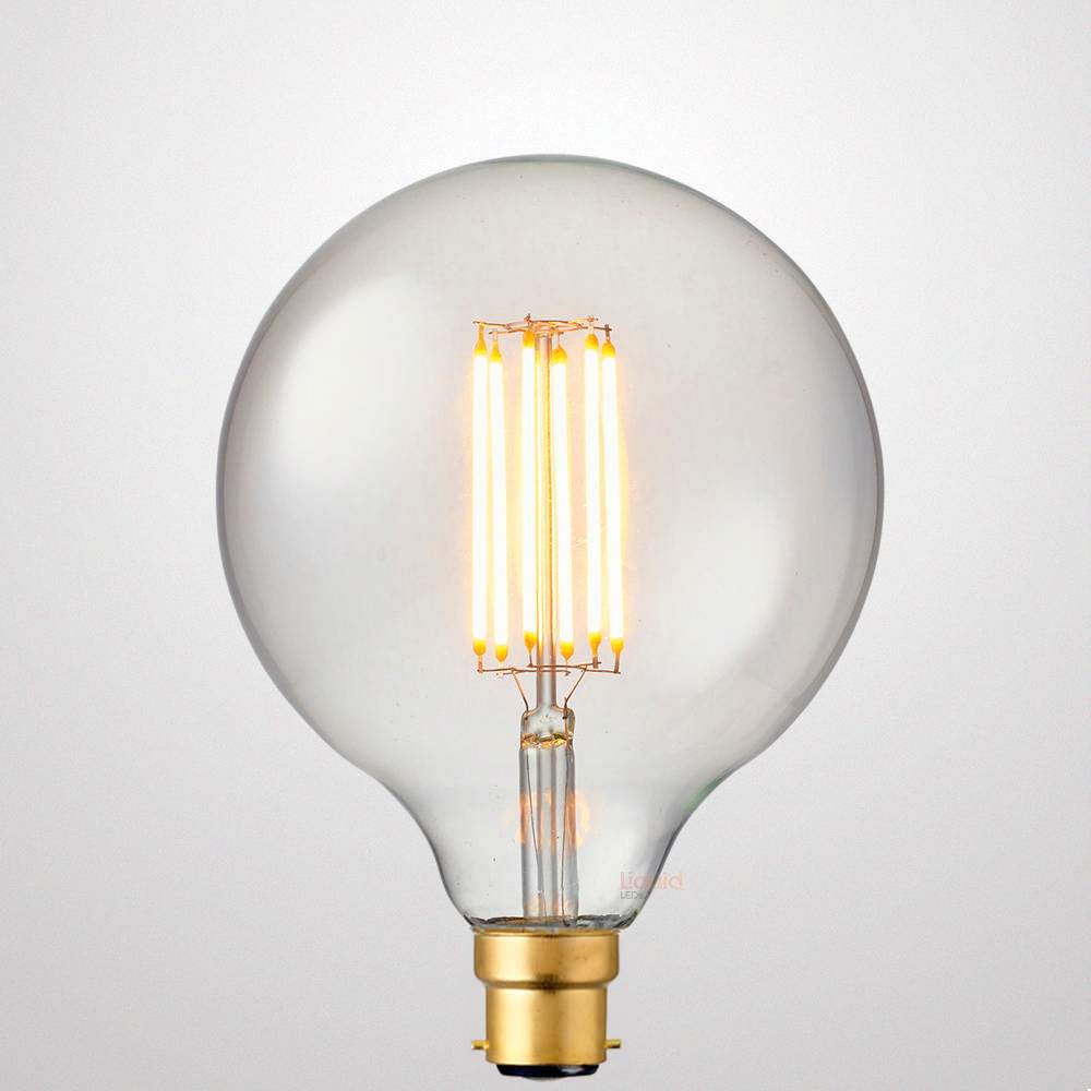 LiquidLEDs Lighting Globe Bulbs 8W G125 Dimmable LED Light Globe (B22) in Extra Warm White F822-G125-C-22K