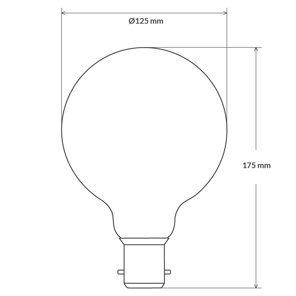LiquidLEDs Lighting Globe Bulbs 8W G125 Dimmable LED Light Globe (B22) in Extra Warm White F822-G125-C-22K