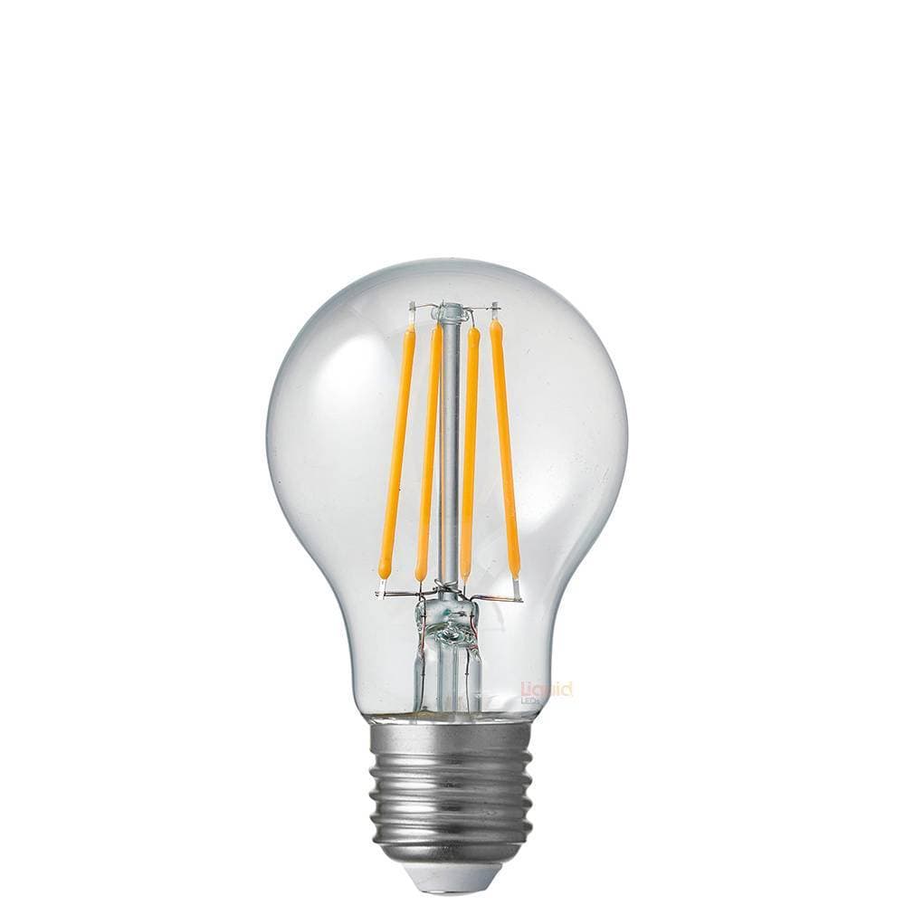 LiquidLEDs Lighting LED Light Bulbs 8W 12-24 Volt DC GLS Dimmable LED Light Bulb (E27) Clear in Warm White F827-A60-C-12V-27K