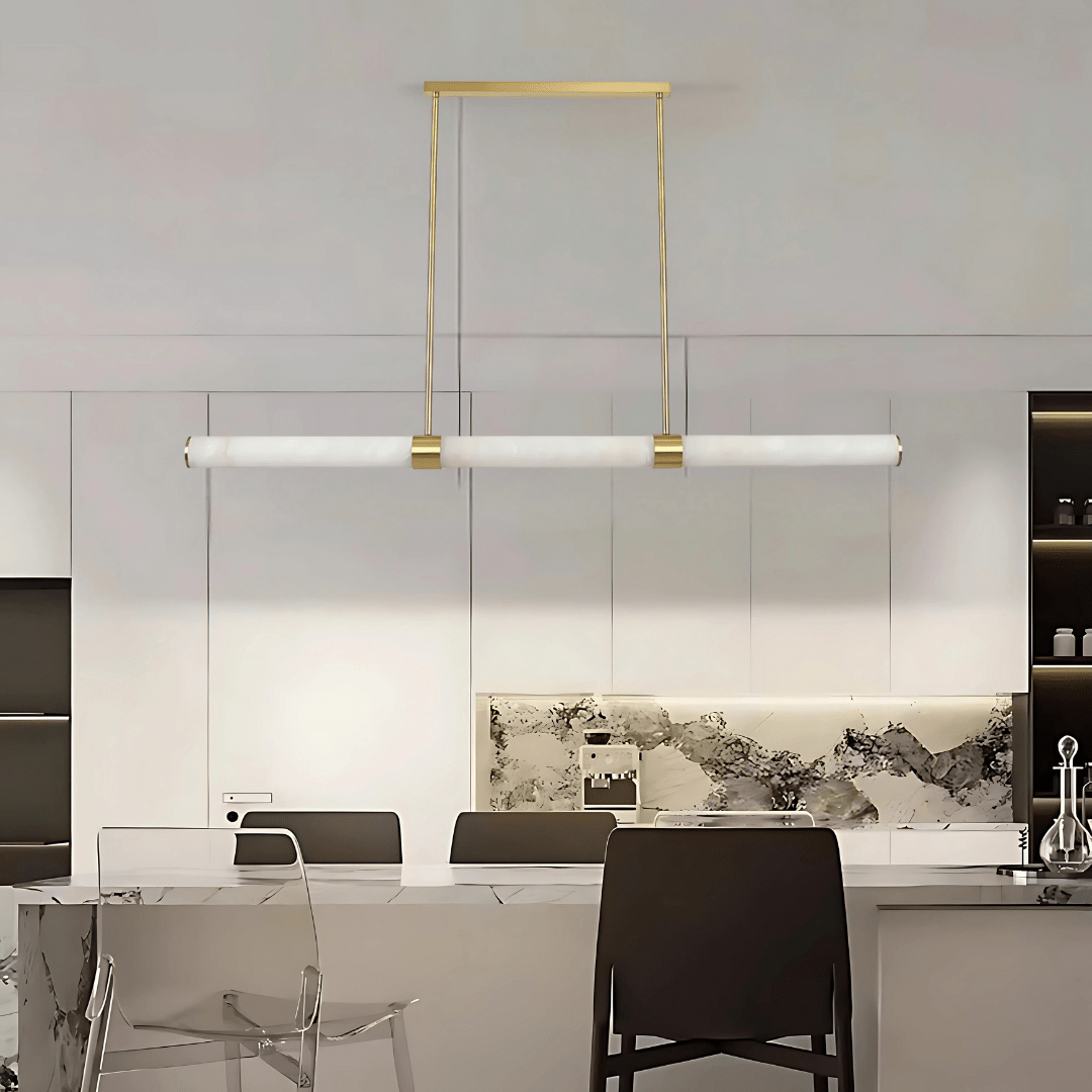 Green Earth Lighting Australia Pendant Light MADISON Brass 1500 Spanish Marble 40W Tri-Colour LED Pendant GE9026/BR