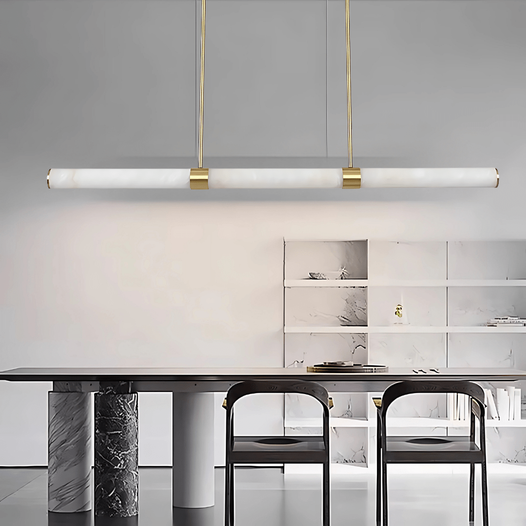 Green Earth Lighting Australia Pendant Light MADISON Brass 1500 Spanish Marble 40W Tri-Colour LED Pendant GE9026/BR