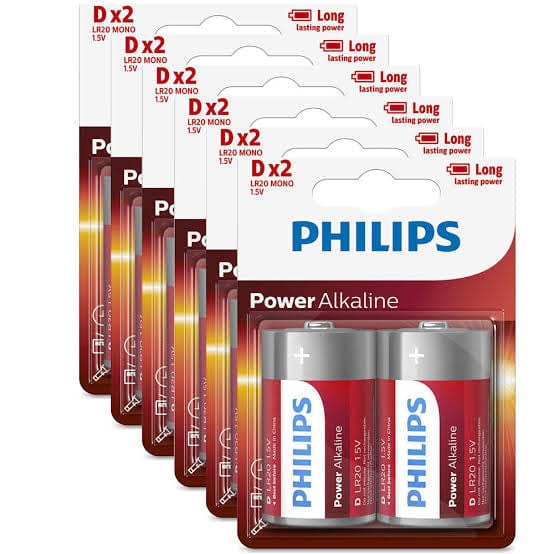 Philips Alkaline 12 Pack GENUINE Philips Long Life Alkaline D Cell Battery D2P