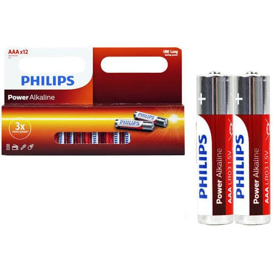 Philips Alkaline 12PCS GENUINE Philips Long Life Alkaline AAA Battery AAA12P