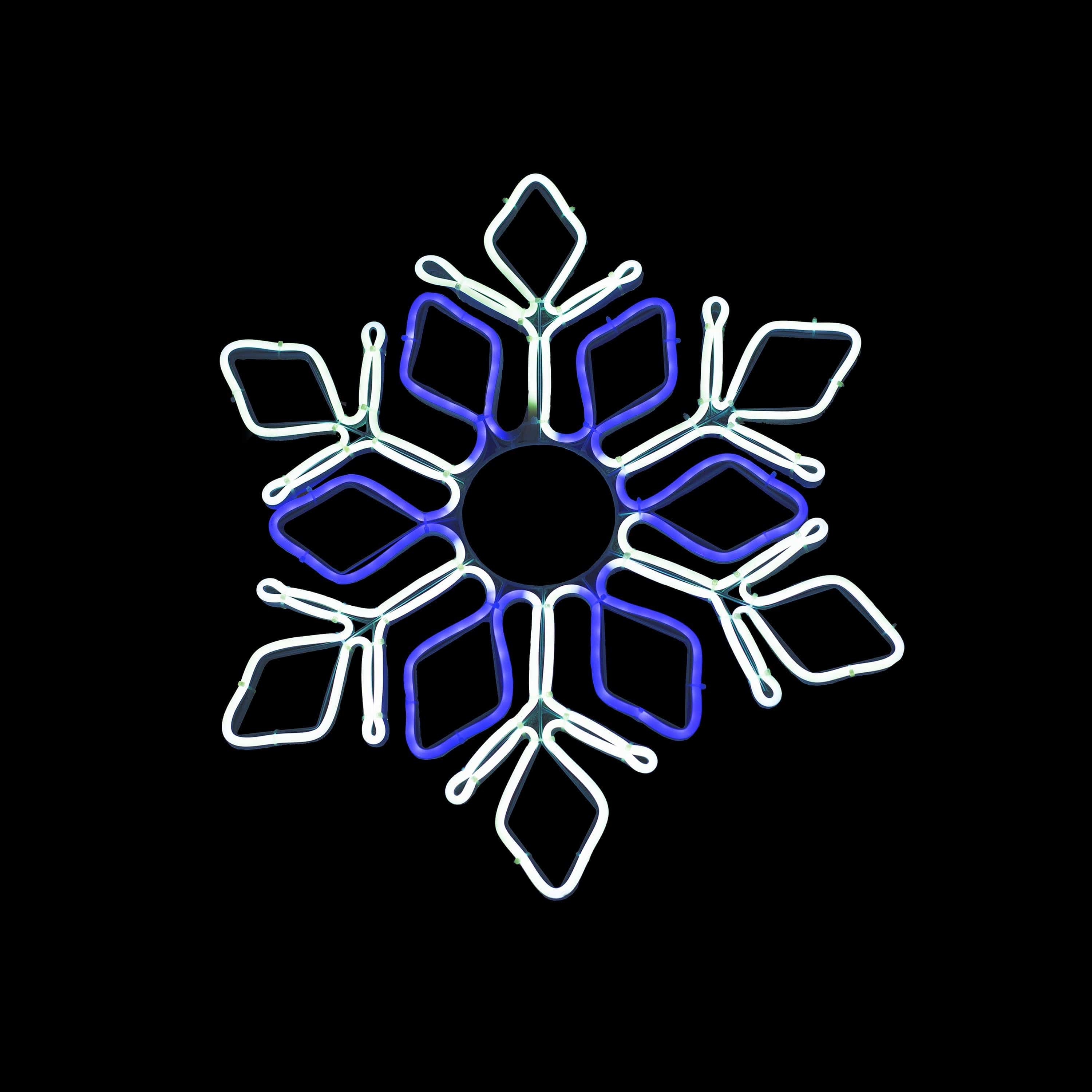 Promo Christmas Ceiling&Wall Decoration Neon Flex Light Snowflakes - Blue/White LL001040-P