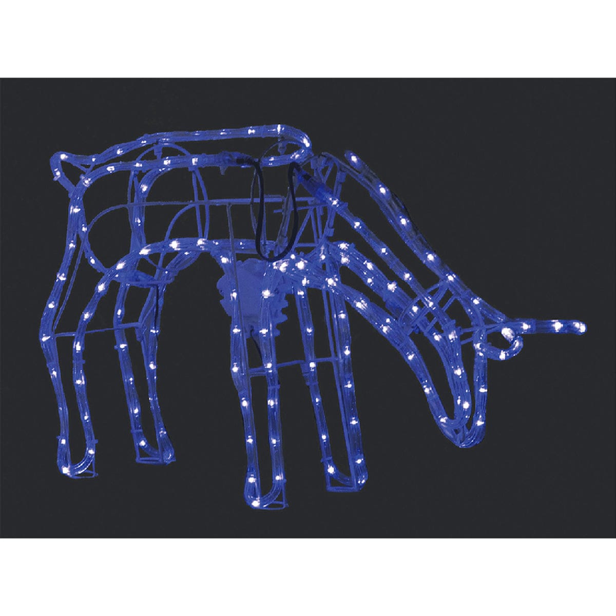 Promo Christmas Figure Blue 3D Illuminated LED Reindeer Stand Feeding with Motor | Three Colour Options LL0013R008B-P