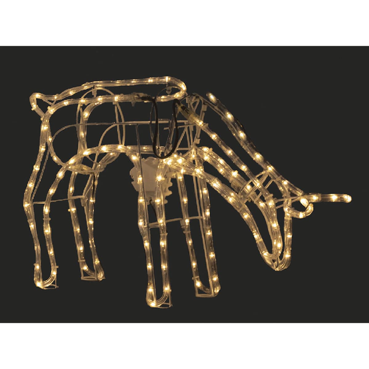 Promo Christmas Figure Warm White 3D Illuminated LED Reindeer Stand Feeding with Motor | Three Colour Options LL0013R008WW-P