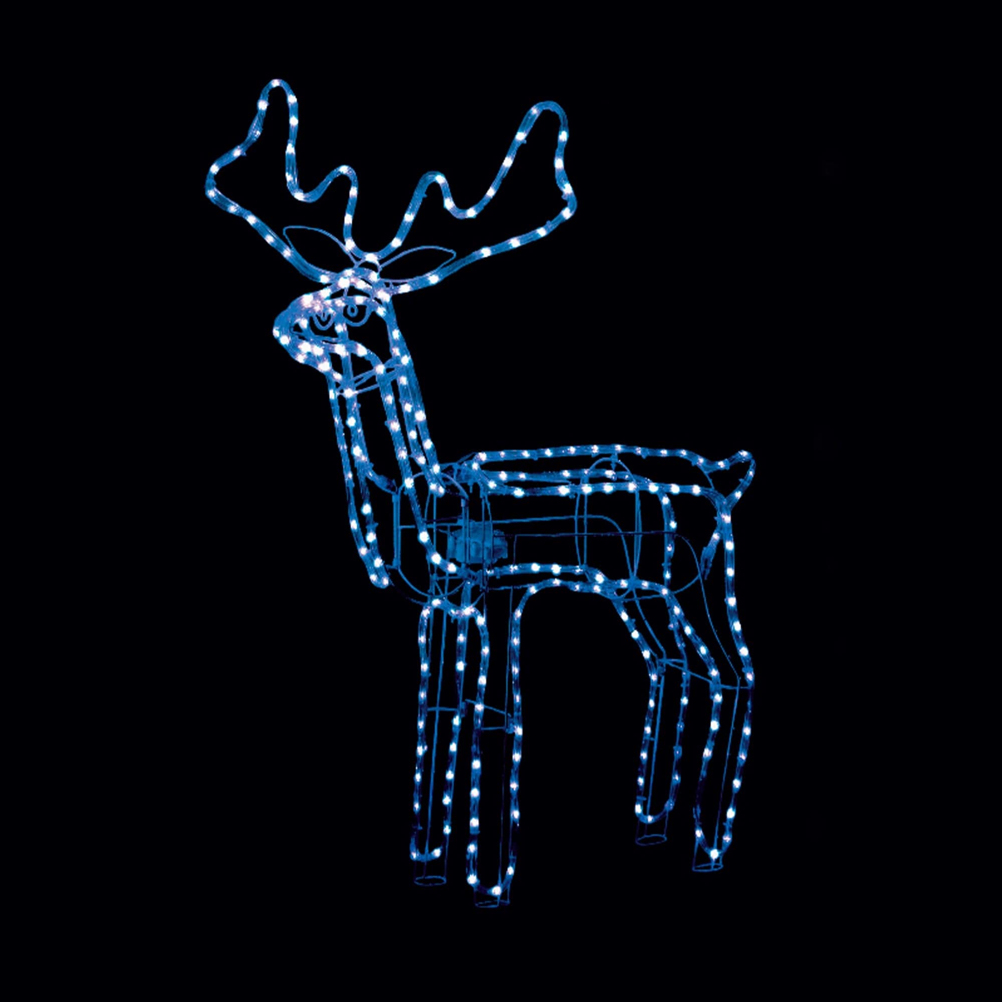 Promo Christmas Figure Blue 3D Illuminated LED Reindeer with Motor | Three Colour Options LL0013R007B-P
