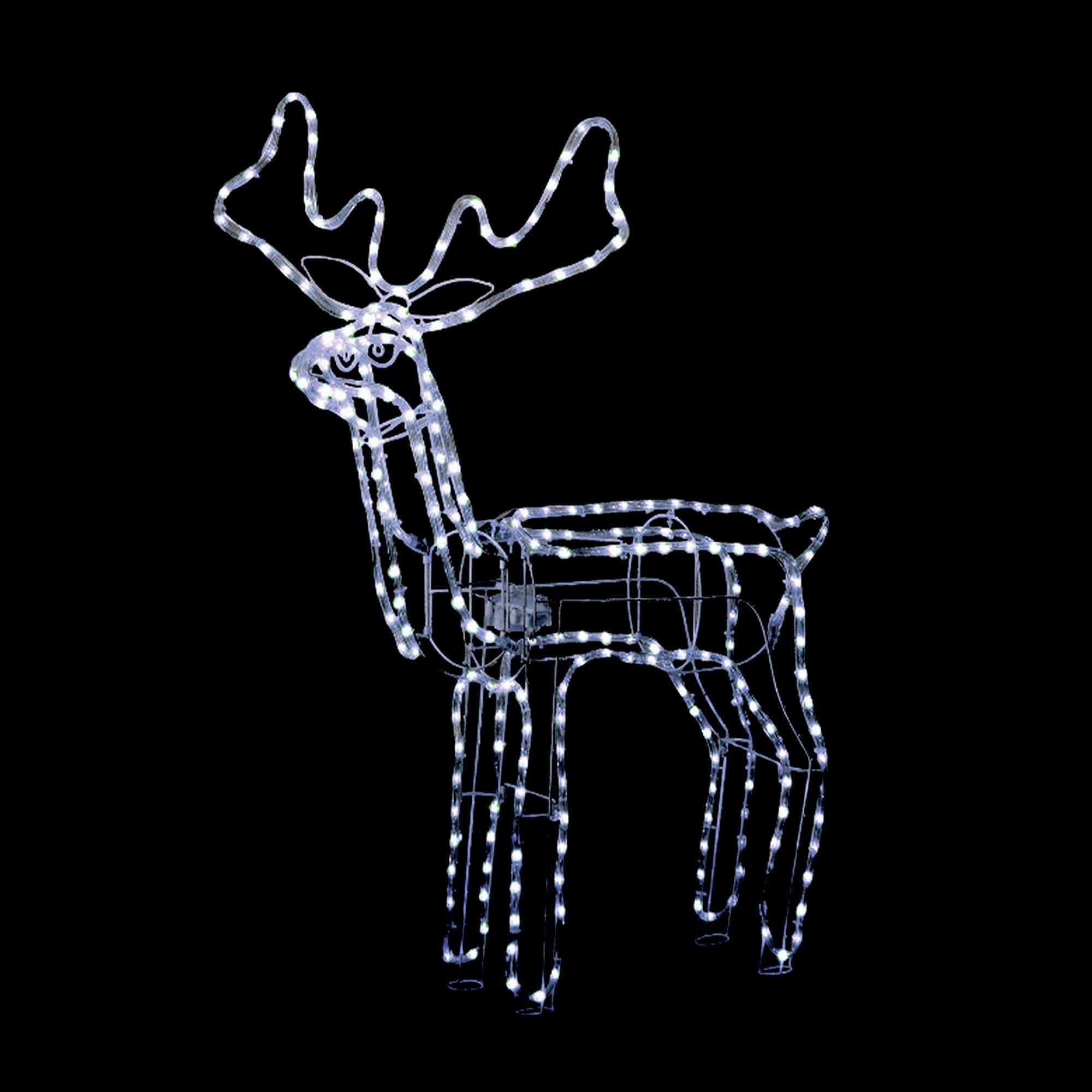 Promo Christmas Figure White 3D Illuminated LED Reindeer with Motor | Three Colour Options LL0013R007W-P