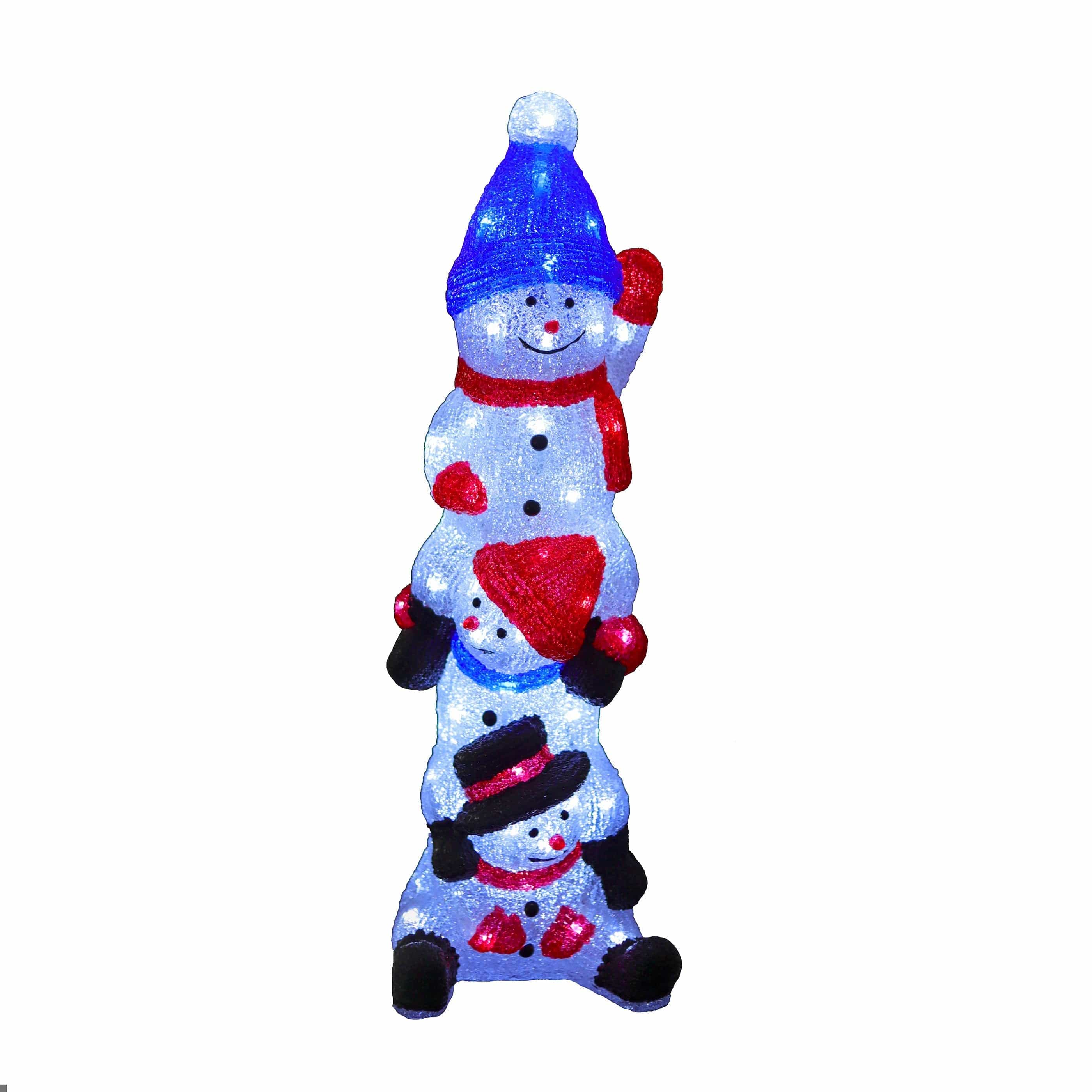 Promo Christmas Figure Acrylic Cheeky Stack of 3 Snowmen - H62cm ACY002-P