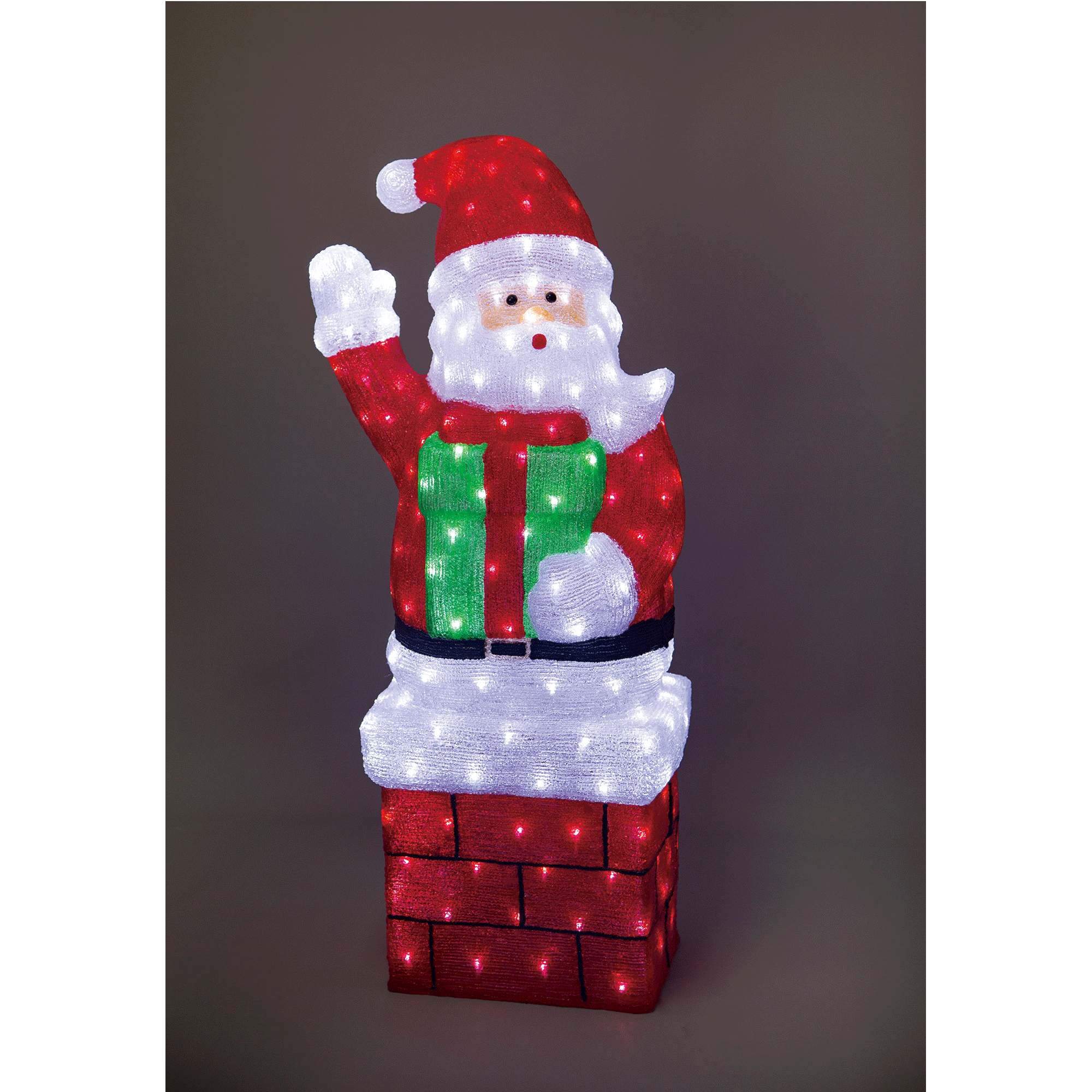 Promo Christmas Figure Acrylic Large Standing Santa with Gift Box - H118cm LL001011-P