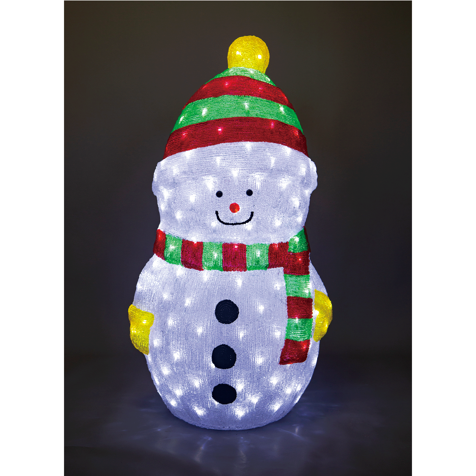 Promo Christmas Figure 61cm Acrylic LED Snowman - 2 Size - Xmas Outdoor Decoration LL001013-P
