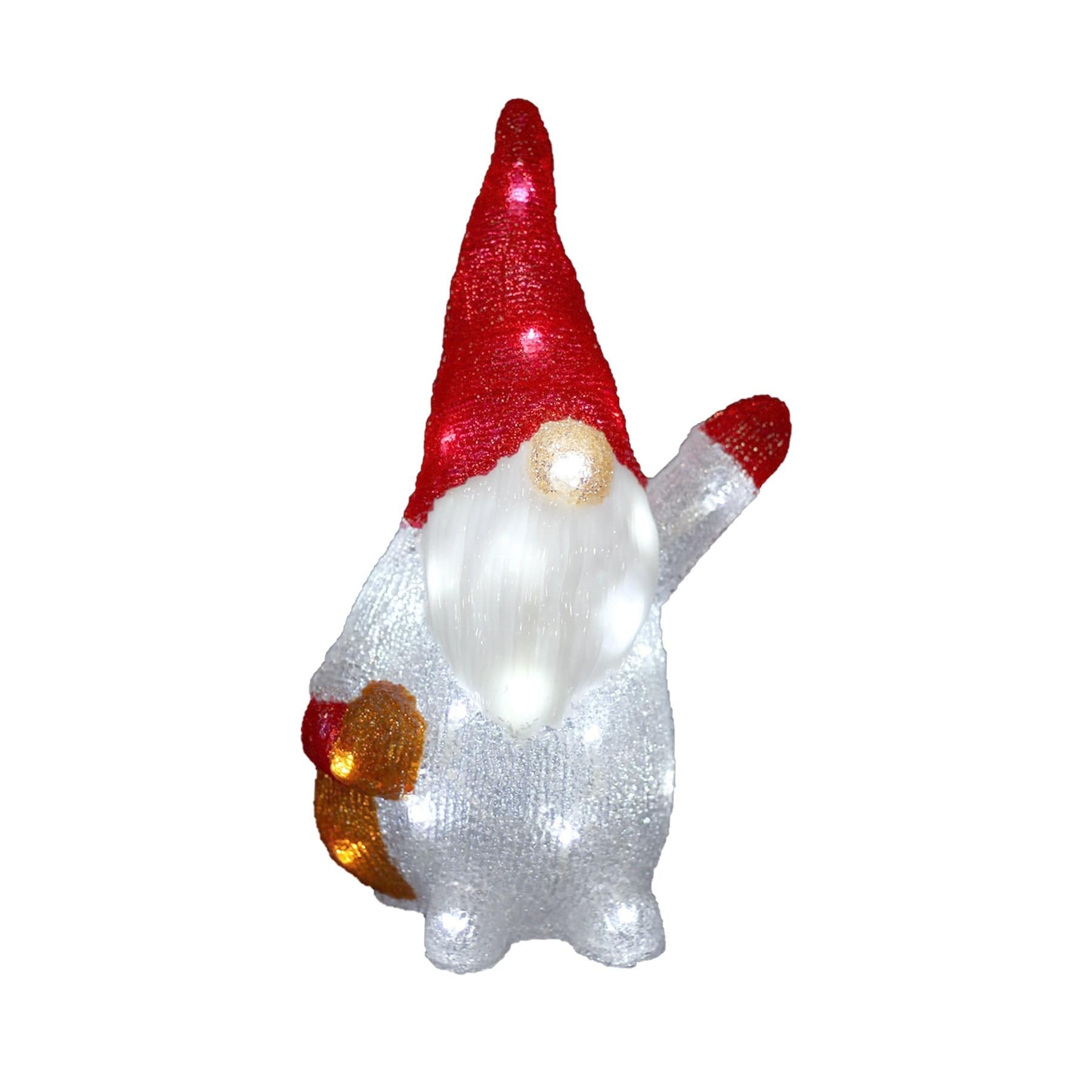 Promo Christmas Figure Acrylic Red Santa Waving Hand Gonk - H40cm ACY016-P
