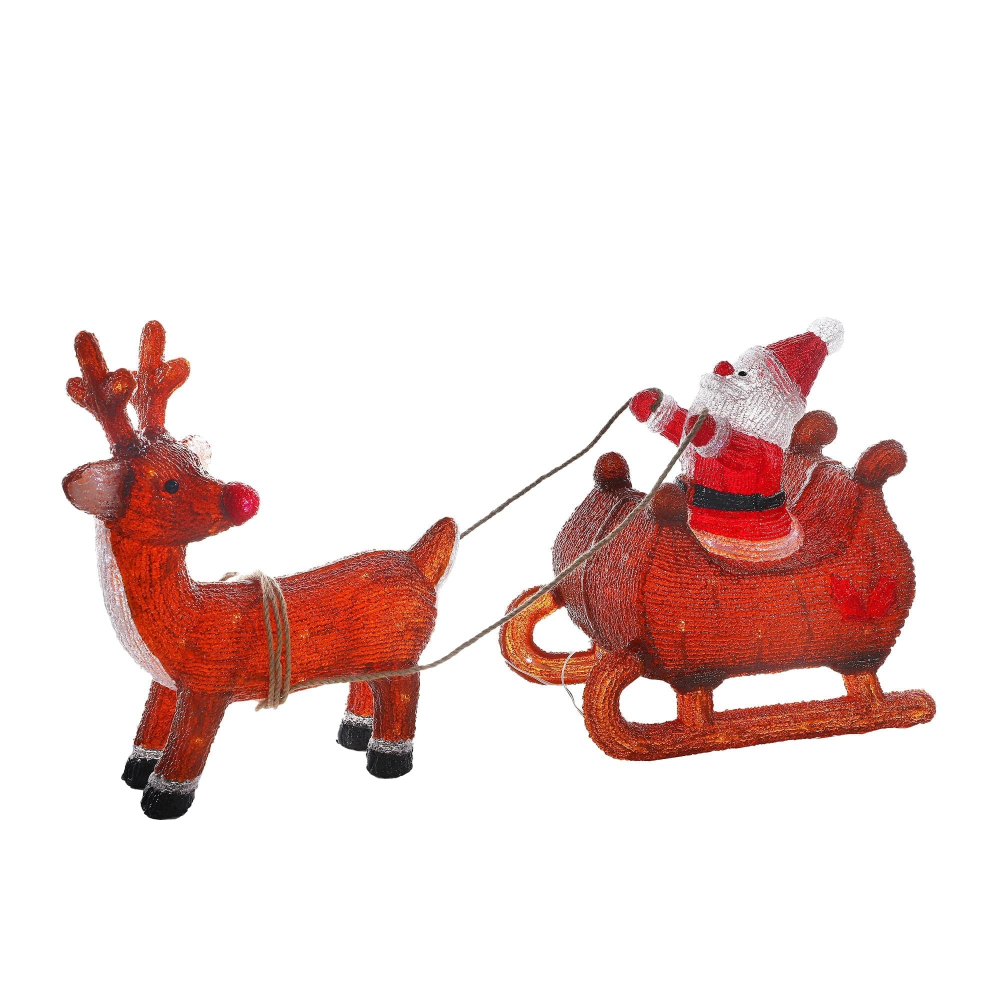 Promo Christmas Figure Acrylic Santa Sleigh with Reindeer ACY035-P
