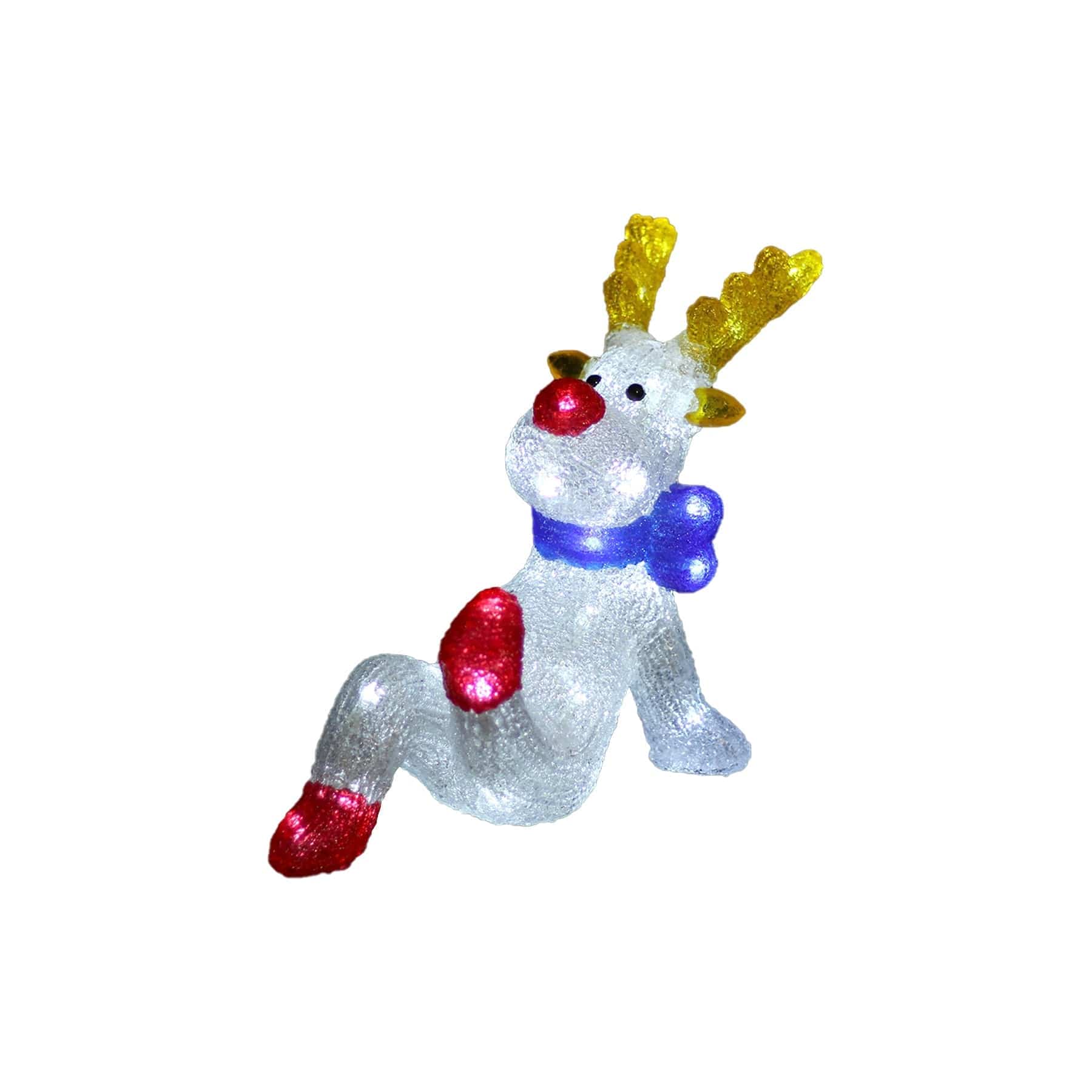 Promo Christmas Figure Acrylic Sitting Red Nose Reindeer - H27cm ACY018-P
