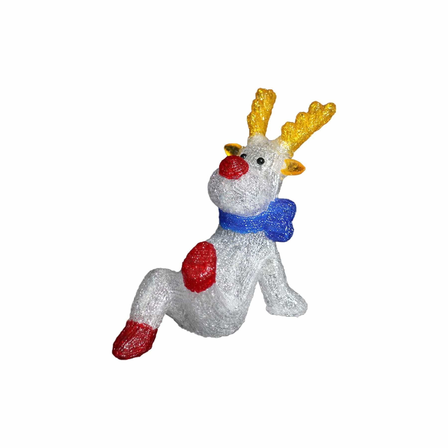 Promo Christmas Figure Acrylic Sitting Red Nose Reindeer - H27cm ACY018-P