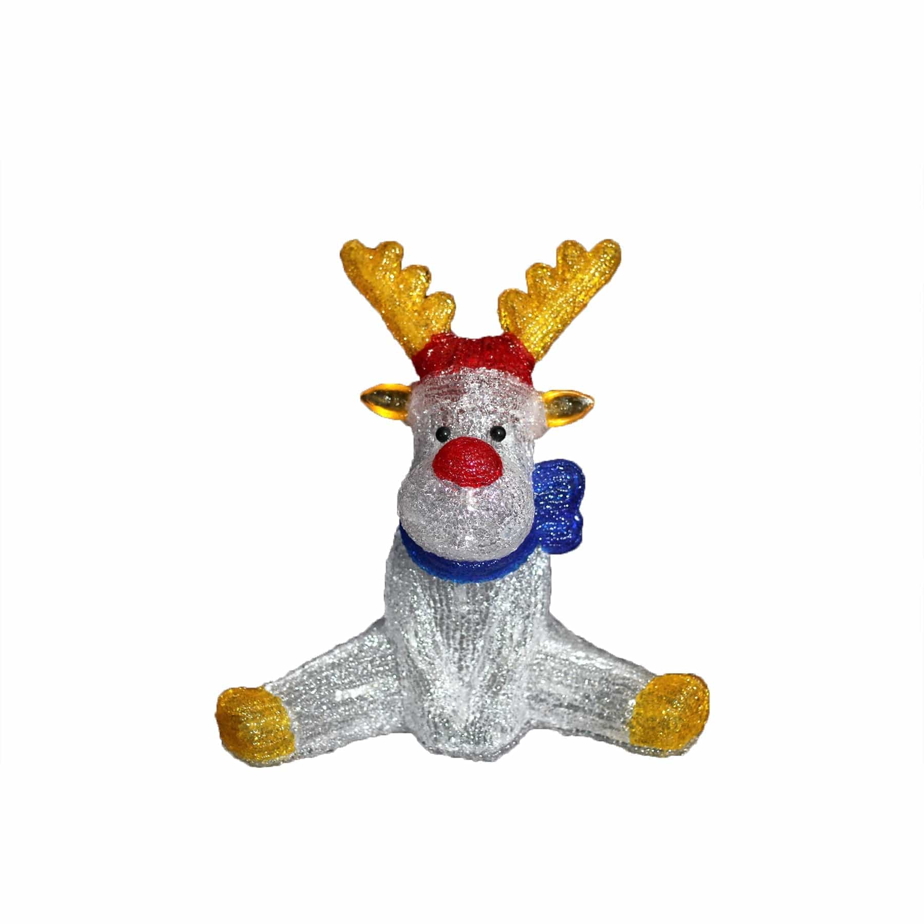 Promo Christmas Figure Acrylic Sitting Red Nose Reindeer - H30cm ACY019-P