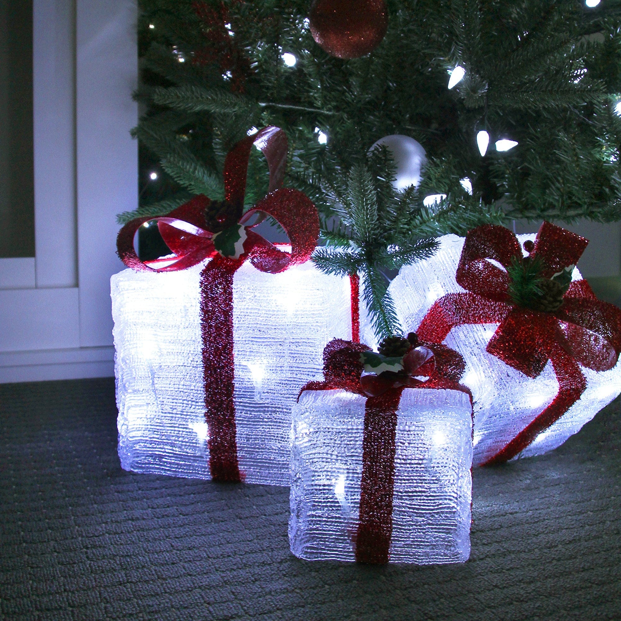 Promo Christmas Figure LED Acrylic Gift Box Set - Plug In - 3 pcs in a set LL001003-P